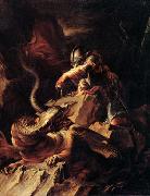 Salvator Rosa Jason Charming the Dragon oil on canvas